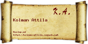 Kolman Attila névjegykártya