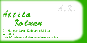 attila kolman business card